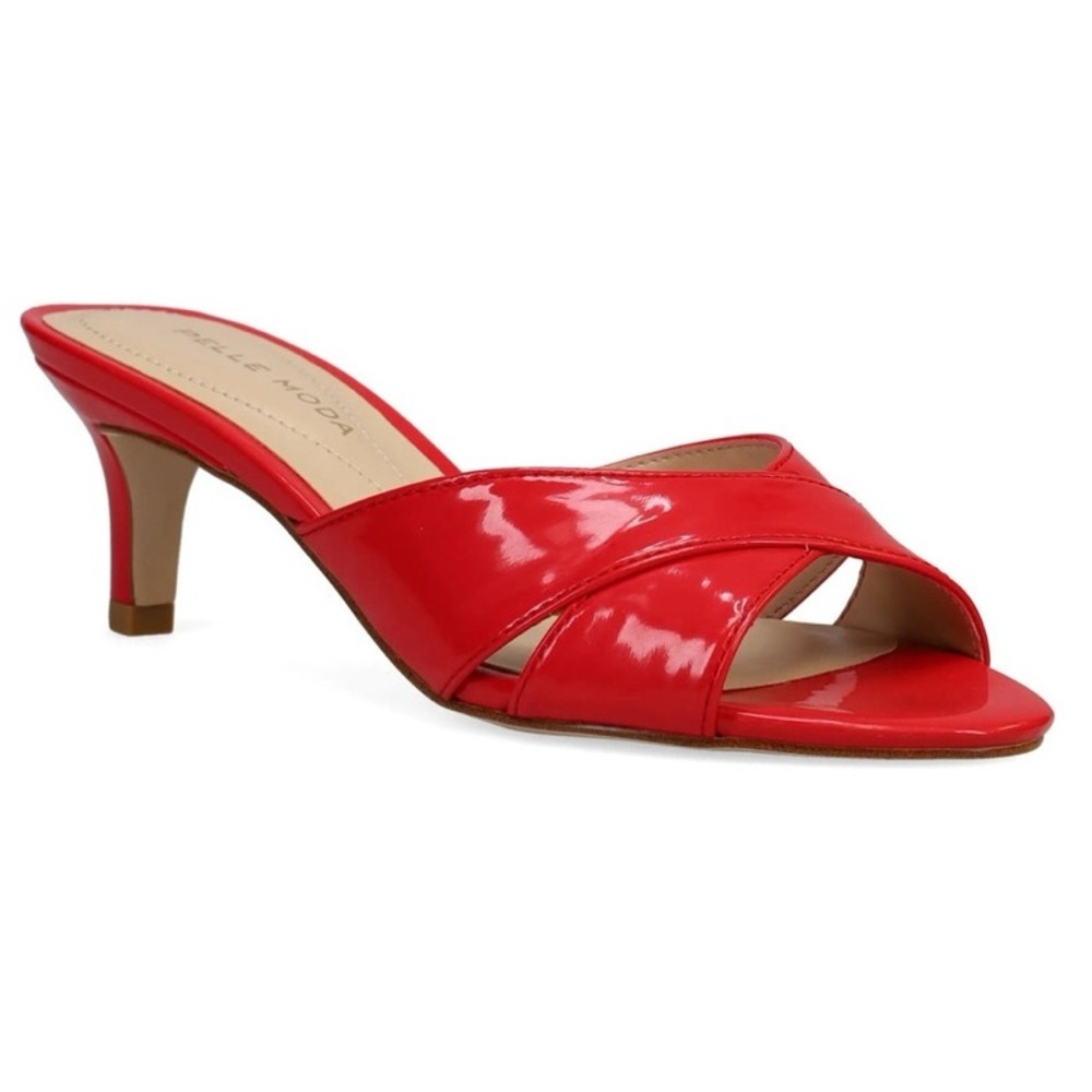 Pelle Moda Bea Heeled Sandal in Red Women’s Size 8 Slip On